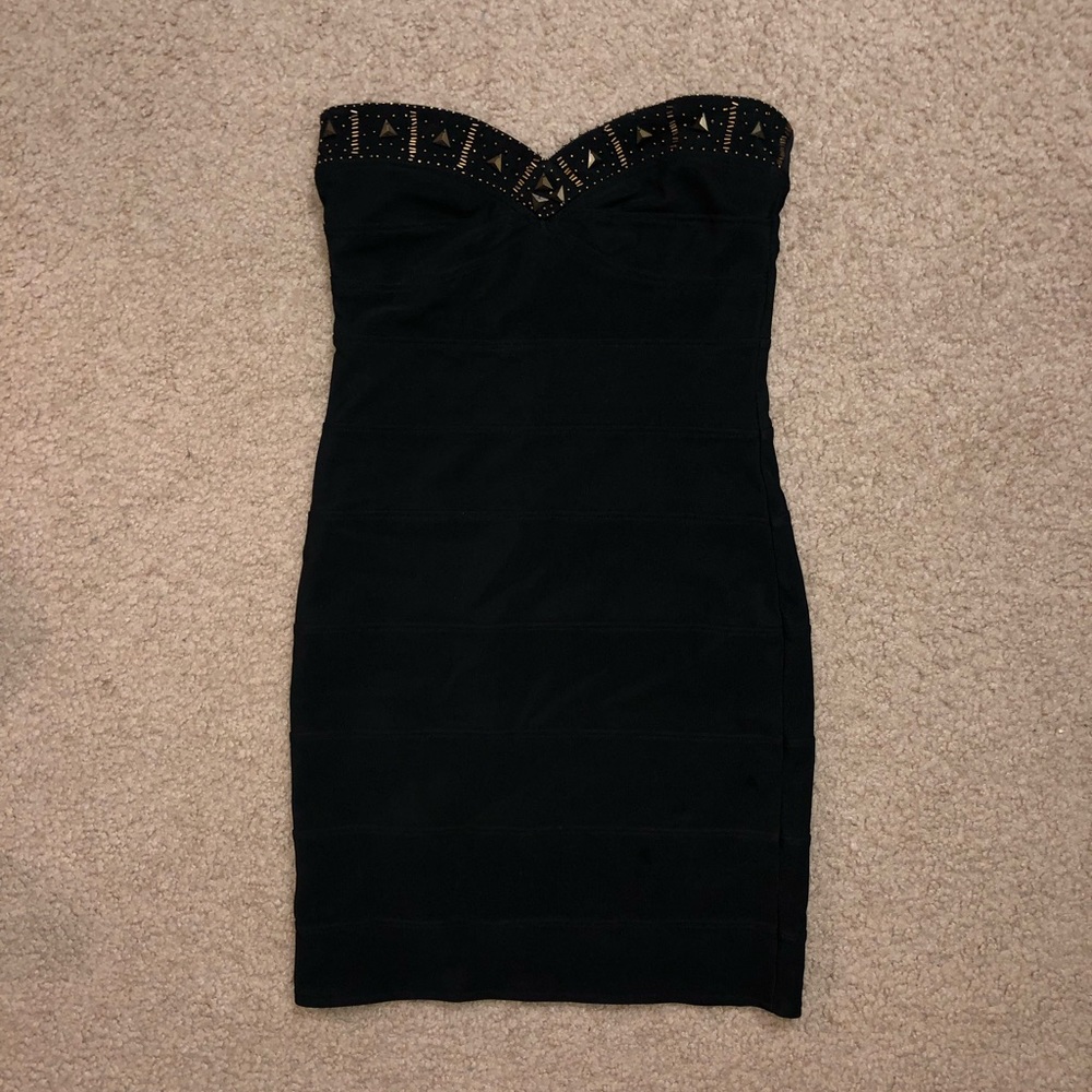 Black Dress w/ Gold Beading